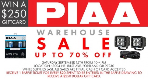PIAA Warehouse Sale