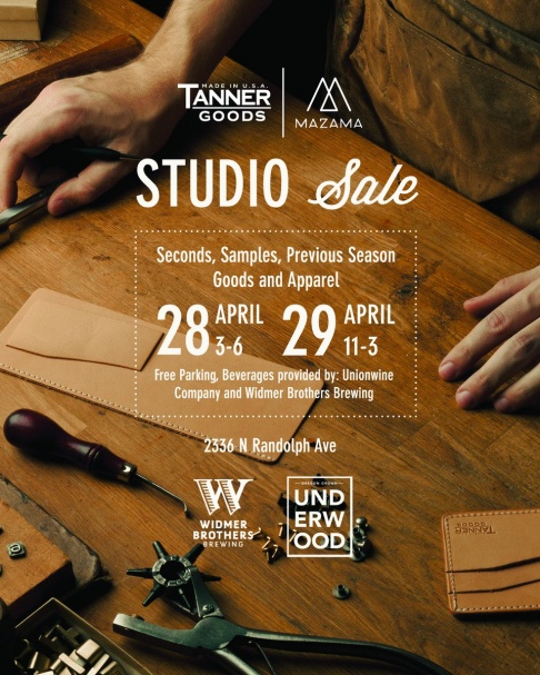 Tanner Goods Studio sample sale