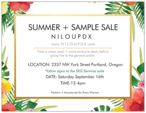 NILOUPDX Sample Sale